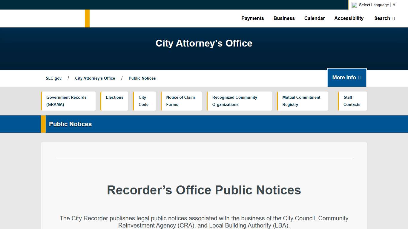 Public Notices City Attorney's Office